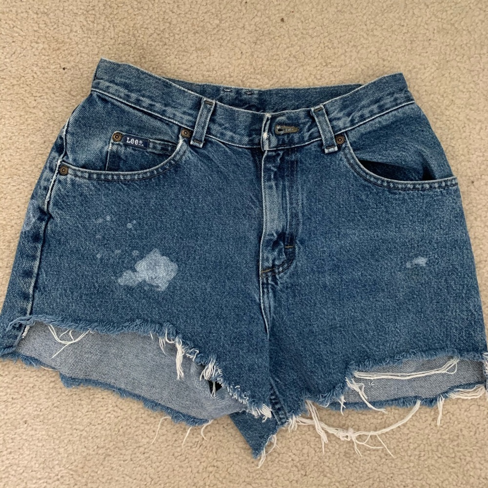 DIY vintage ripped jean shorts